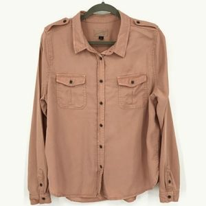 Dusty rose button down top